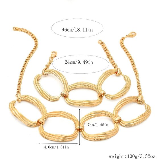 8k Gold Filled Chain Necklace and Bracelet Set - Picture 3 of 6